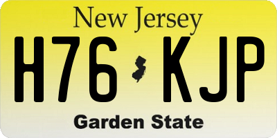 NJ license plate H76KJP