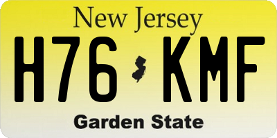 NJ license plate H76KMF