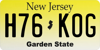 NJ license plate H76KOG