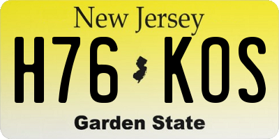 NJ license plate H76KOS