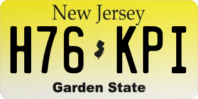 NJ license plate H76KPI