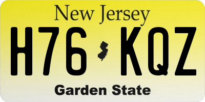 NJ license plate H76KQZ
