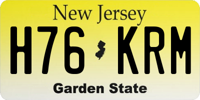 NJ license plate H76KRM