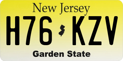 NJ license plate H76KZV