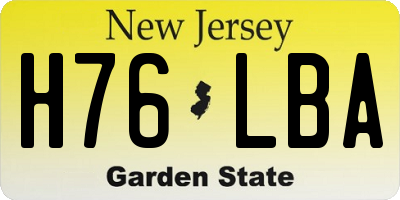 NJ license plate H76LBA