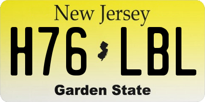 NJ license plate H76LBL