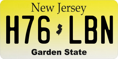 NJ license plate H76LBN