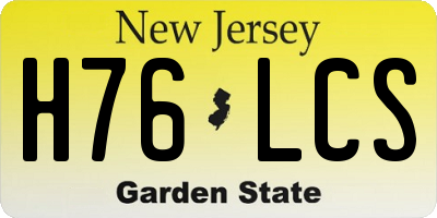 NJ license plate H76LCS