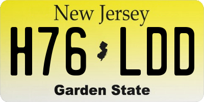 NJ license plate H76LDD