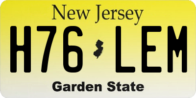 NJ license plate H76LEM