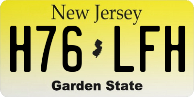 NJ license plate H76LFH