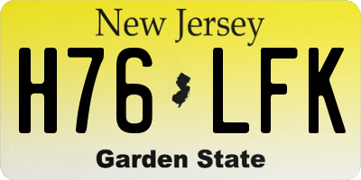 NJ license plate H76LFK