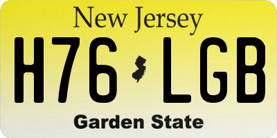 NJ license plate H76LGB