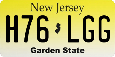 NJ license plate H76LGG