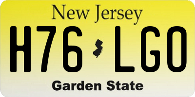 NJ license plate H76LGO