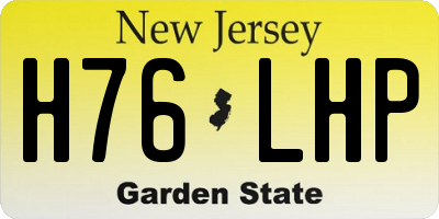 NJ license plate H76LHP