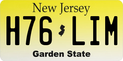 NJ license plate H76LIM