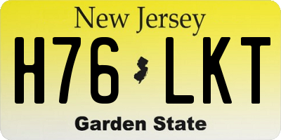 NJ license plate H76LKT