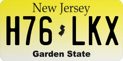 NJ license plate H76LKX