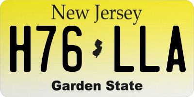 NJ license plate H76LLA
