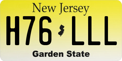 NJ license plate H76LLL