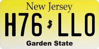 NJ license plate H76LLO