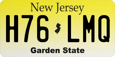 NJ license plate H76LMQ