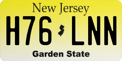 NJ license plate H76LNN