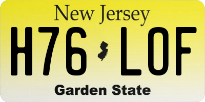 NJ license plate H76LOF