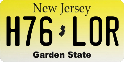 NJ license plate H76LOR