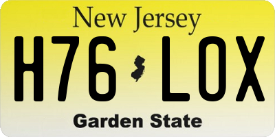 NJ license plate H76LOX