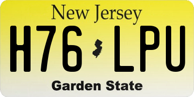 NJ license plate H76LPU