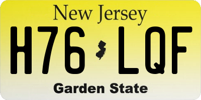 NJ license plate H76LQF