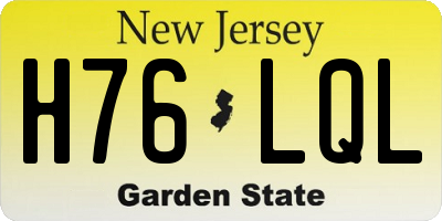 NJ license plate H76LQL