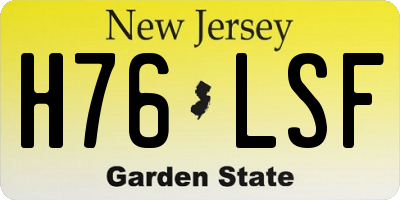 NJ license plate H76LSF