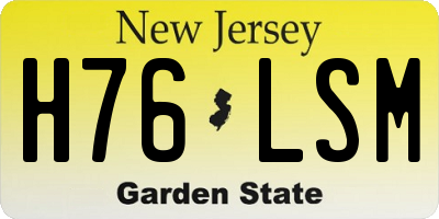 NJ license plate H76LSM