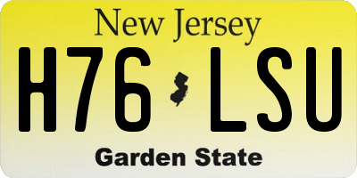 NJ license plate H76LSU