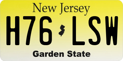 NJ license plate H76LSW