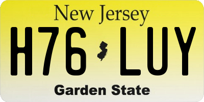 NJ license plate H76LUY