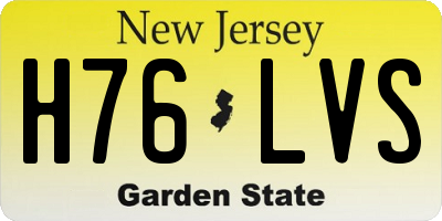 NJ license plate H76LVS