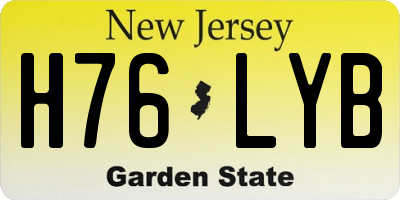 NJ license plate H76LYB