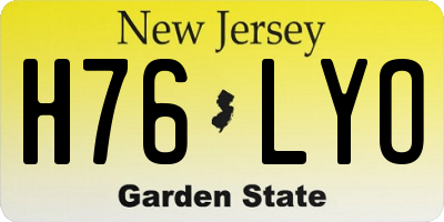 NJ license plate H76LYO