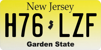 NJ license plate H76LZF