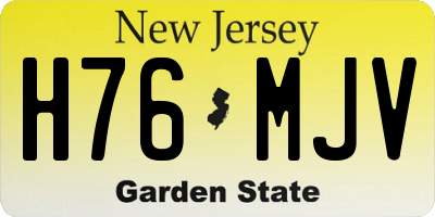 NJ license plate H76MJV