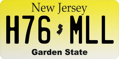 NJ license plate H76MLL