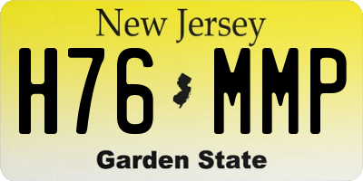 NJ license plate H76MMP