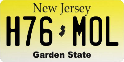 NJ license plate H76MOL