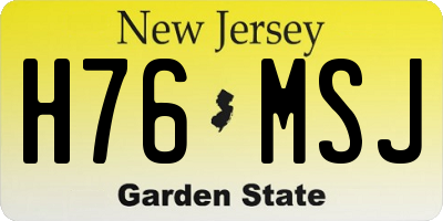 NJ license plate H76MSJ