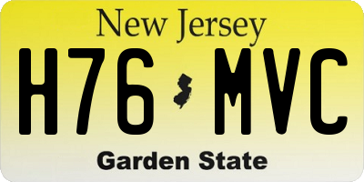 NJ license plate H76MVC