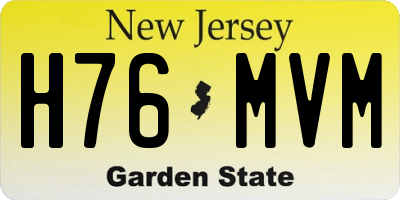 NJ license plate H76MVM